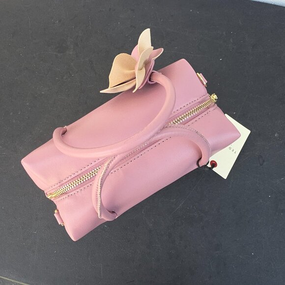 NWT Ted Baker London Poppy Rose Flower pink leather crossbody or top handle bag - Picture 5 of 8